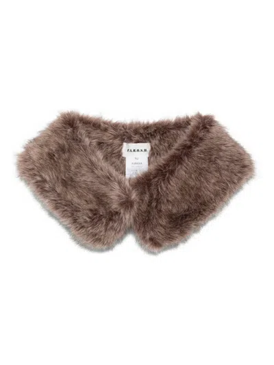 P.a.r.o.s.h Faux Fur Soft Touch Collar Accessory In Brown