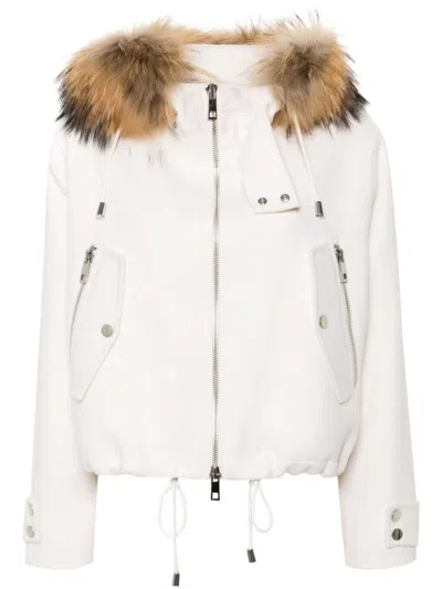 P.a.r.o.s.h Faux Fur-trim Jacket In Neutrals