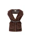 P.a.r.o.s.h Faux Fur Vest In Brown