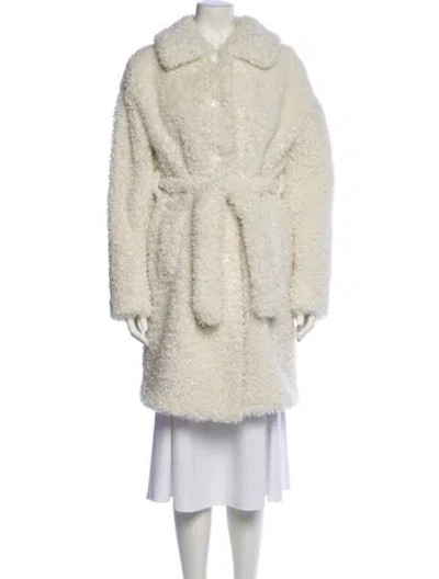 Pre-owned P.a.r.o.s.h Faux Shearling Faux Fur Coat In Neutral