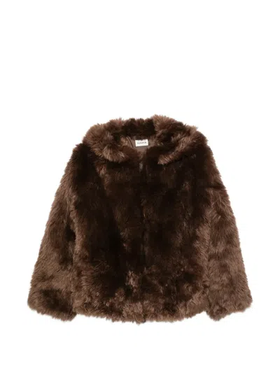 P.a.r.o.s.h Faux-fur Hooded Jacket In Multi