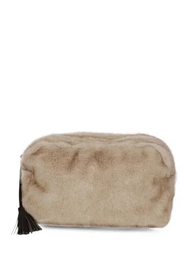 P.a.r.o.s.h Faux-fur Pouch In Neutral