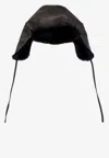 P.a.r.o.s.h Winter Hat Ear Flaps Detail Design In Black