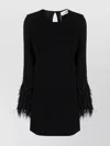 P.a.r.o.s.h Feather-trimmed Mini Dress
