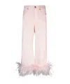 P.a.r.o.s.h Feather Trimmed Jeans In Pink