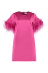 P.a.r.o.s.h Feather-trim Satin Dress
