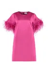 P.a.r.o.s.h Parosh Feathered Mini Dress In Purple