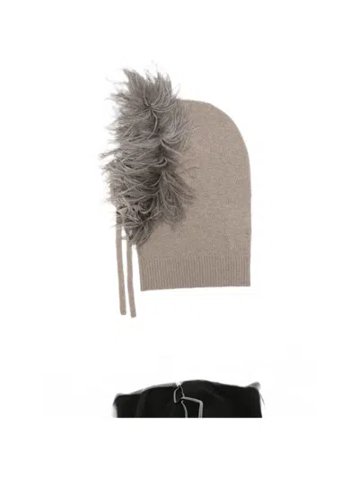P.a.r.o.s.h Feather-embellished Wool Beanie In Gold