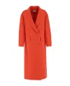 P.a.r.o.s.h Felted Knit Double-breast Coat In Red