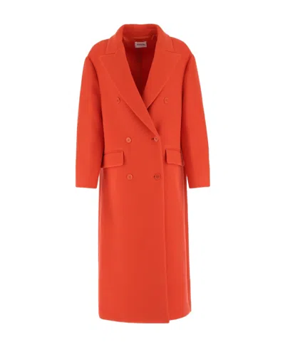 P.a.r.o.s.h Felted Knit Double-breast Coat In Red