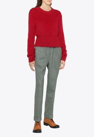P.a.r.o.s.h Fine-check Tapered Pants In Green