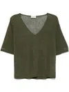 P.a.r.o.s.h Fine-knit Blouse In Green