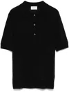 P.a.r.o.s.h Polo-collar Knitted Top In Black