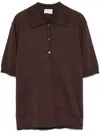 P.a.r.o.s.h Fine-knit Polo Top In Brown