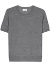 P.a.r.o.s.h Fine-knit Short-sleeve Top In Grey