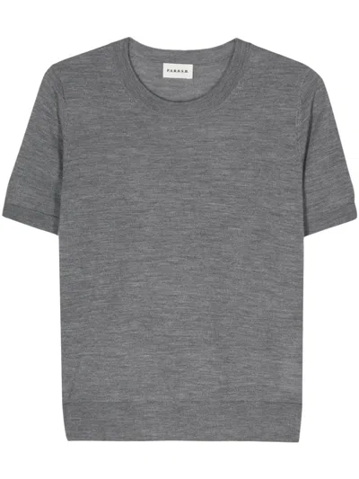 P.a.r.o.s.h Fine-knit Short-sleeve Top In Grey