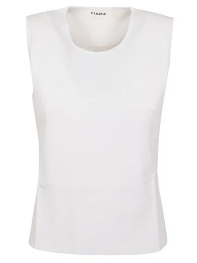 P.a.r.o.s.h . Fine Knit Sleeveless Tank Top In White