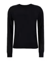 P.a.r.o.s.h Black Crewneck Long Sleeve Sweater In Black