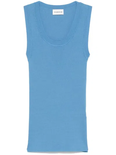 P.a.r.o.s.h Fine-ribbed Tank Top In Blue