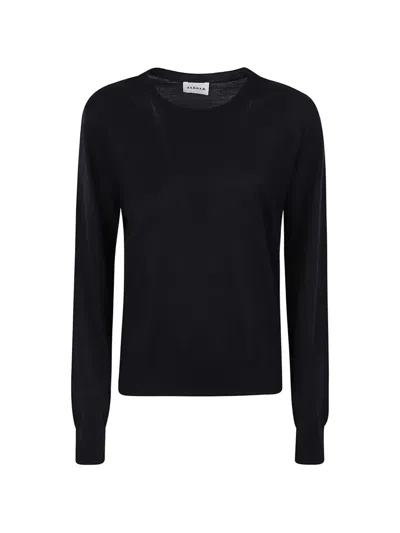 P.a.r.o.s.h Fine-knit Crew-neck Sweater In Black