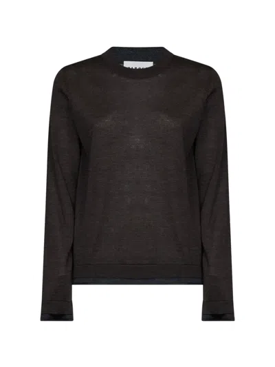 P.a.r.o.s.h Fine-knit Crew-neck Sweater In Brown