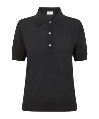 P.a.r.o.s.h Fine-knit Polo Top In Black
