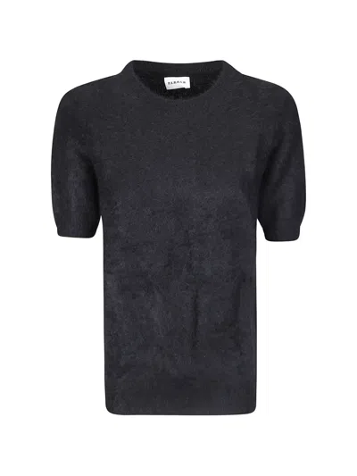 P.a.r.o.s.h Fine-knit Short-sleeve Top In Black