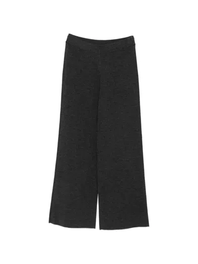 P.a.r.o.s.h Fine-knit Wide-leg Trousers In Grey