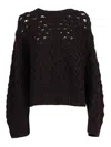 P.a.r.o.s.h Finely Knit Wool Sweater With Classic Crew Neckline In Black
