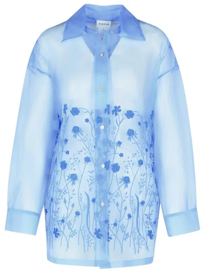P.A.R.O.S.H P.A.R.O.S.H. FIORI' LIGHT BLUE SILK SHIRT