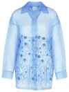 P.a.r.o.s.h P.a.r.o..h. 'fiori' Light Blue Silk Shirt In Blue