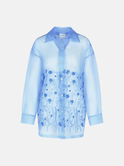 P.a.r.o.s.h 'fiori' Light Blue Silk Shirt