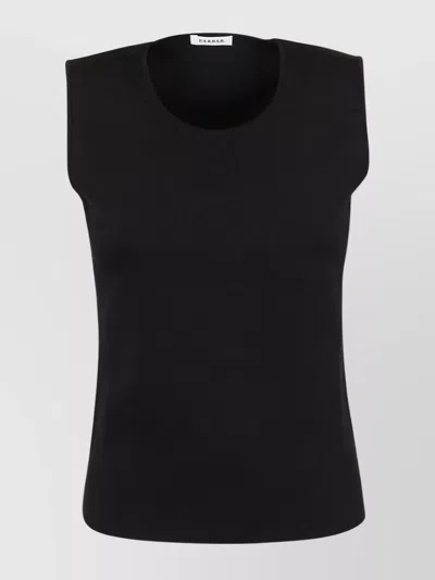 P.a.r.o.s.h Fitted Knit Top Sleeveless Crew Neck In Black
