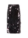 P.a.r.o.s.h Fitted Mini Skirt With Shimmering Sequin Embellishments In Black