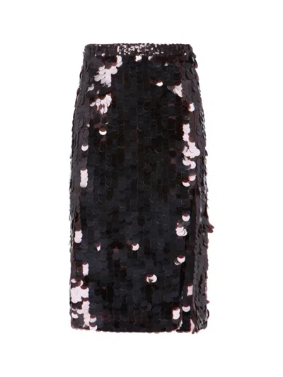 P.A.R.O.S.H FITTED MINI SKIRT WITH SHIMMERING SEQUIN EMBELLISHMENTS
