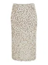 P.a.r.o.s.h Skirt With All-over Applied Sequins In Beige Technical Fabric For Women In Neutrals