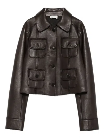 P.A.R.O.S.H FLAP-POCKET LEATHER JACKET