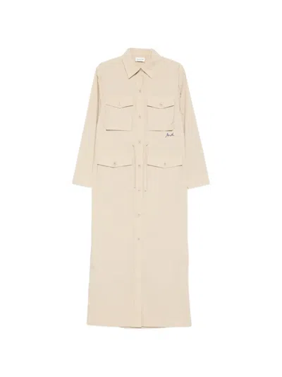 P.a.r.o.s.h Flap-pockets Midi Dress In Neutral