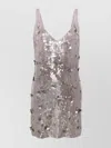 P.a.r.o.s.h Sequin-embellished Sleeveless Dress In Neutrals