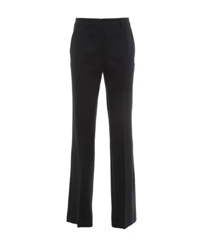 P.a.r.o.s.h Flared High-waisted Trousers In Black