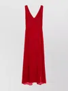 P.a.r.o.s.h Relur Maxi V-neck Velvet Dress In Red