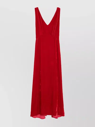 P.A.R.O.S.H FLARED MAXI DRESS HIGH-LOW HEM