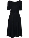 P.a.r.o.s.h Flared Midi Skirt In Blue