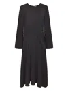 P.a.r.o.s.h Flared Sleeve Belted Dress In Black