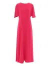 P.a.r.o.s.h Maxi Dress With Flutter Sleeves And Keyhole Back In Red