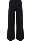 P.a.r.o.s.h Black Straight Pants With Elastic Waistband In Fabric Woman In 蓝色