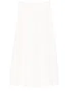 P.a.r.o.s.h A-line Flared High Waist Midi Skirt In White