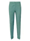 P.a.r.o.s.h Tailored Trousers With Cuffed Hem And Pockets In Green