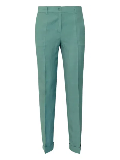 P.a.r.o.s.h Flat-front Trousers In Green