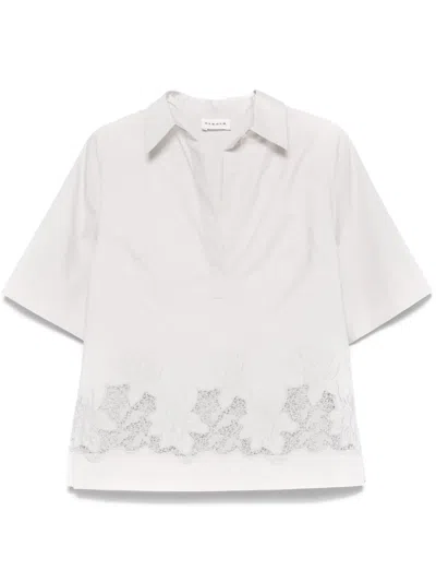 P.a.r.o.s.h Flora-embroidered Blouse In Grey